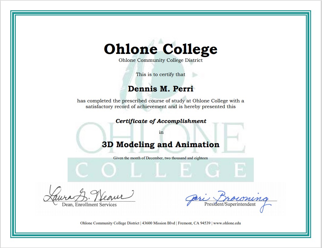 3D Modeling and Animation Certification